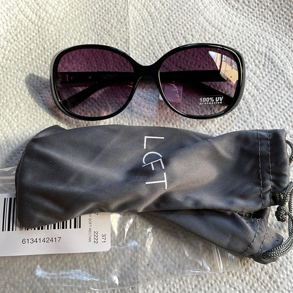 New Loft rectangular black sunglasses.